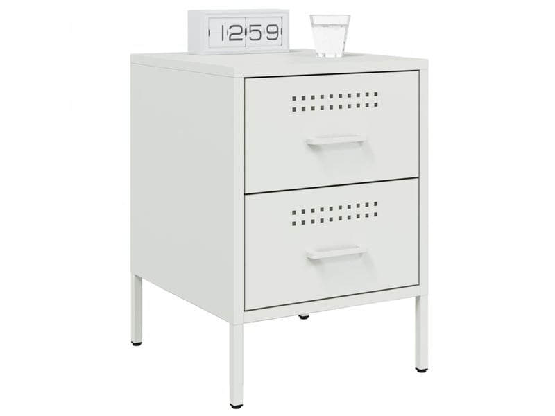  Table de chevet - cabinet de chevet - table de nuit blanc 36x39x50,5 cm acier  - Conforama C