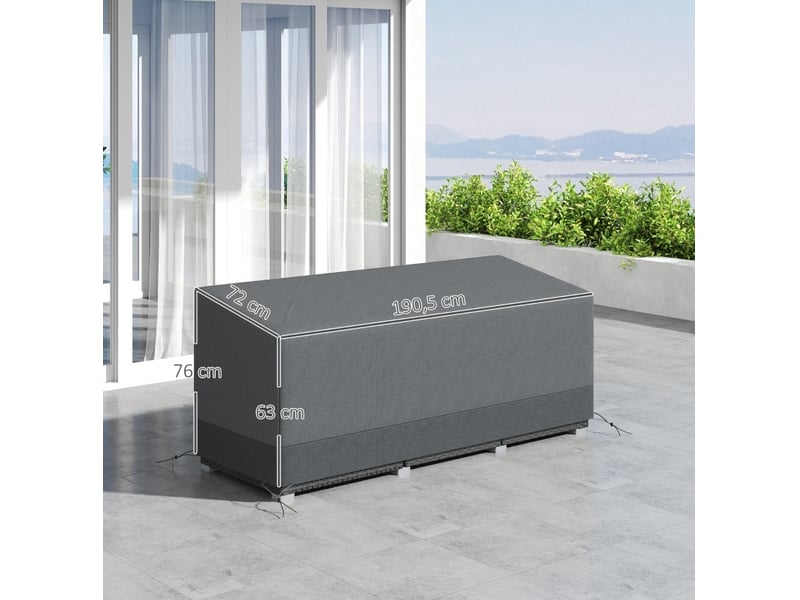 Housse de protection mobilier de jardin 190,5 x 72 x 76 cm – gris clair – imperméable et anti-uv - Conforama C
