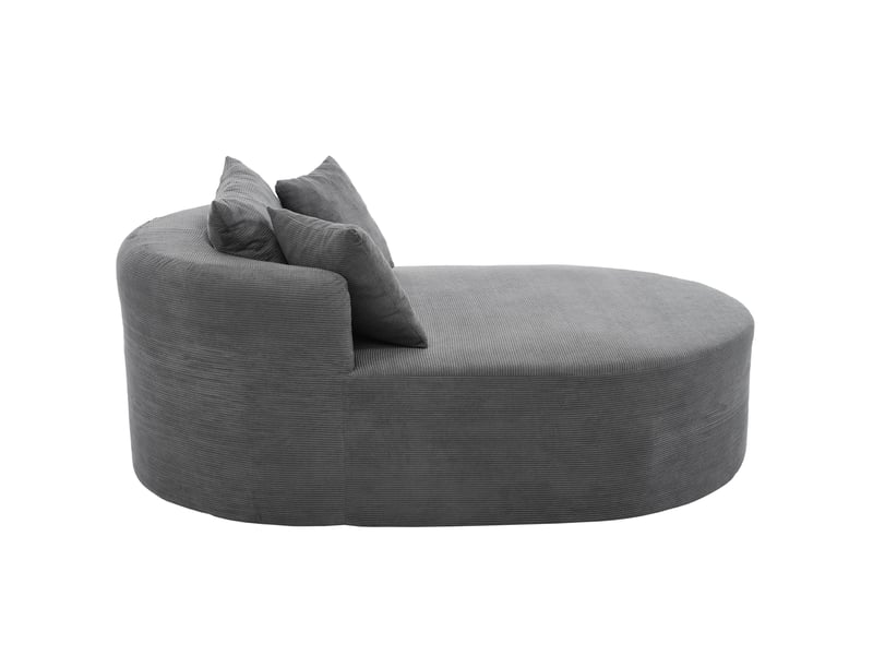 Fauteuil lounge ovale en velours côtelé, assise profonde 122 cm, sans montage - Conforama D