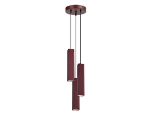 Suspension rayo 3p bordeaux aluminium moderne 108x20x20cm