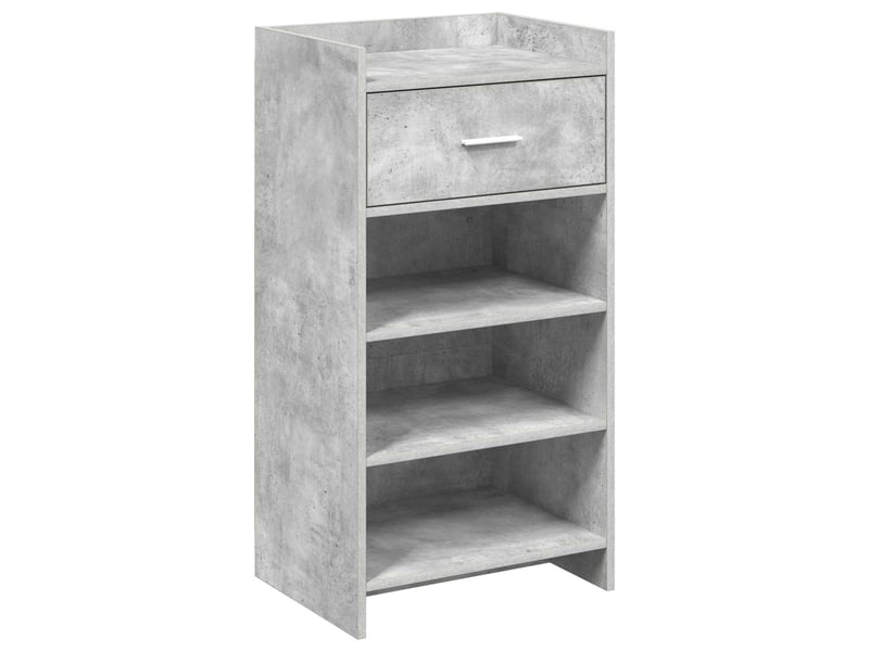  Meuble à chaussure, cabinet à chaussures avec tiroir gris béton 48x36x92 cm  - Conforama A