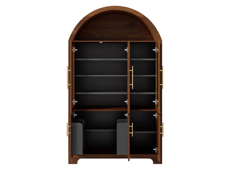  Vaisselier,110x40x185 cm,mdf et panneaux de particules,coloris noyer  - Conforama D