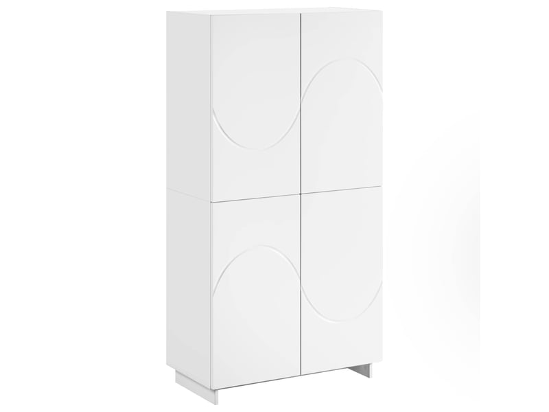  Buffet haut, buffet de rangement blanc 79x41x151 cm bois d'ingénierie  - Conforama A