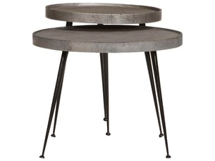 Table basse rectangulaire coloris argenté  