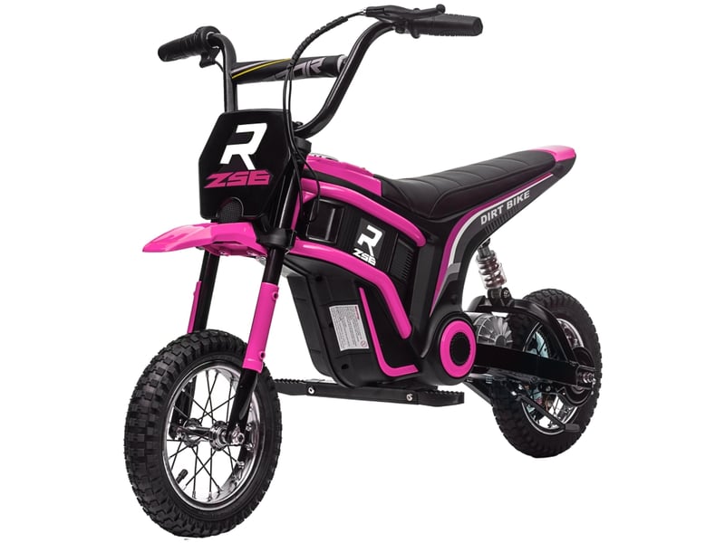  Moto électrique enfant 24v - accélérateur poignée, klaxon - 8-16 kmh - rose  - Conforama A