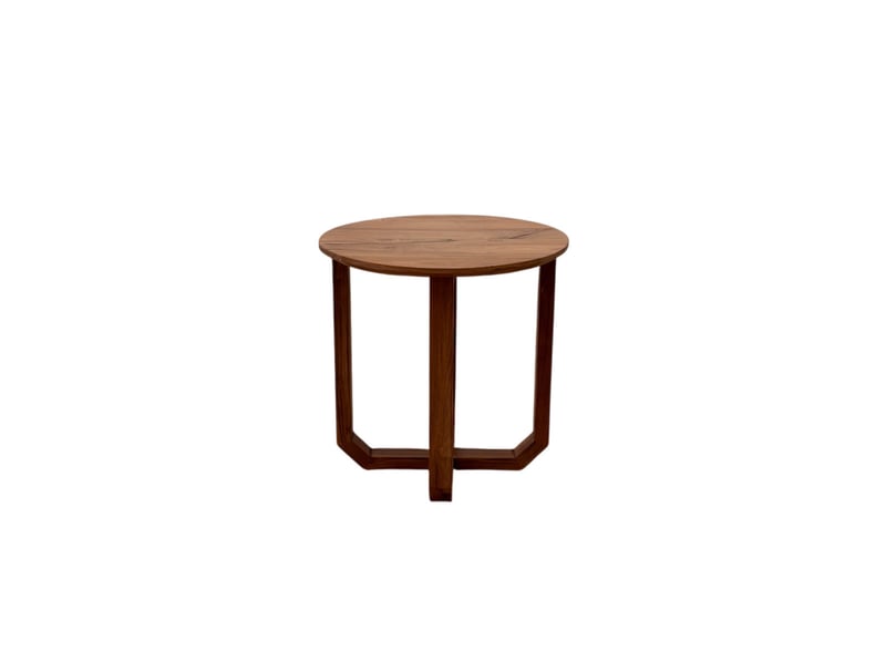  Table d'appoint ronde en bois de teck  - Conforama A