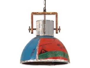 Lampe suspendue, suspension luminaire industrielle 25 w multicolore ronde 40 cm e27
