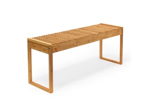 Banc en bambou naturel 120 x 30 x 45 cm confortable usage intérieur extérieur ambiance cosy en bambou naturel 13_0003198