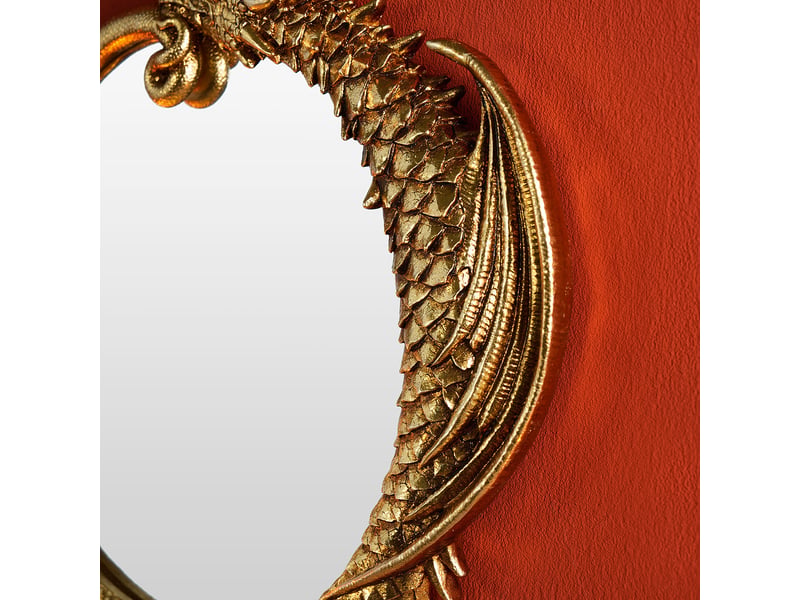  Miroir mural classique en résine avec motif de dragon – miroir en relief de style européen – décoration bohème pour salon ou bureau – 27,5 x 25,5 cm  - Conforama E