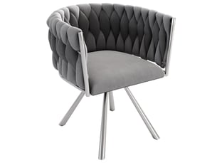Note: the original product is german and contains a 6-piece velvet swivel chair set with metal legs in greysilver, but the current french title provided seems to describe a different table and chair set. I'll work with the french title given: