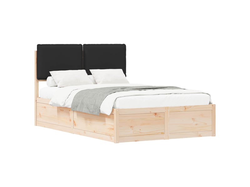  Lit double- lit adulte -  cadre de lit avec tête de lit rembourrée noir 120 x 190 cm  - Conforama A