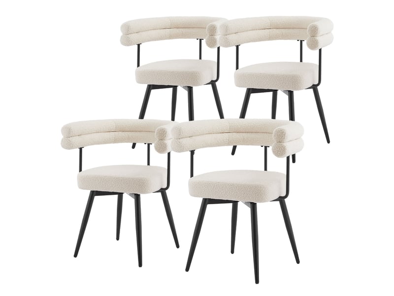Ml-design lot de 4 chaises pivotantes beige en tissu teddy pieds en métal avec accoudoirs et dossier rotation 360° assise rembourrée ergonomique mobilier moderne pour salle à manger ou salon confort ECD Germany GmbH - Conforama A