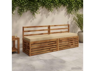 Lot de 2 coussins de banc, coussins d'assise soest 100 % polyester beige cf56770