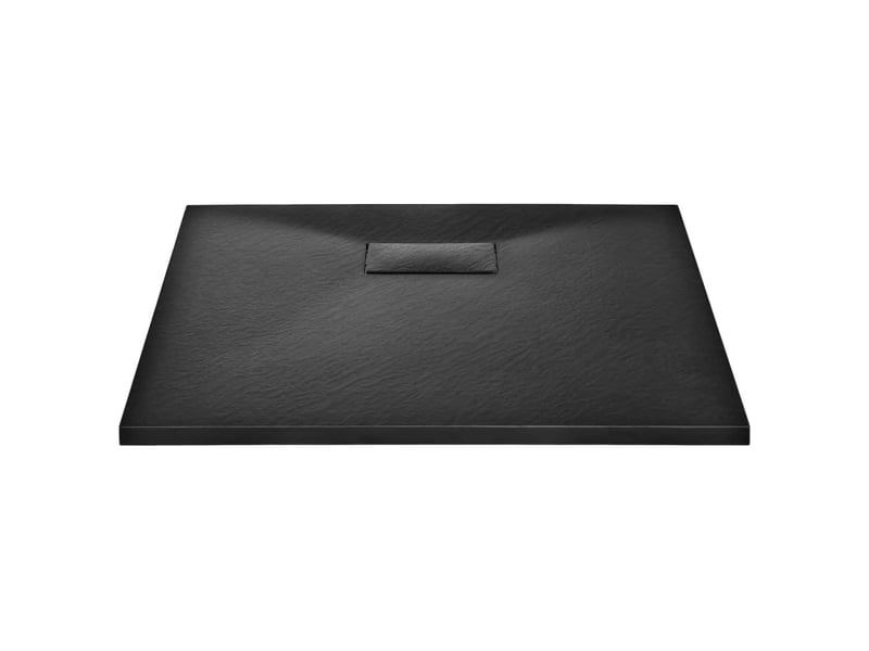  Bac de douche receveur de douche rectangulaire salle de bain maison intérieur trou de drain standard de 9 cm smc 80 x 80 cm noir 02_0003454  - Conforama C