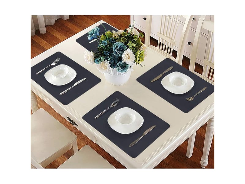  Lot de 2 set de table set de table essuyable en silicone 40 x 30 cm adapté aux enfants sets de table lavables antidérapants dessous de table tapis assiette dessous de plat lavable  - Conforama D