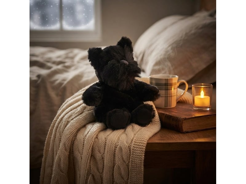  Bouillotte peluche chien anglais lavande et blé  - Conforama B