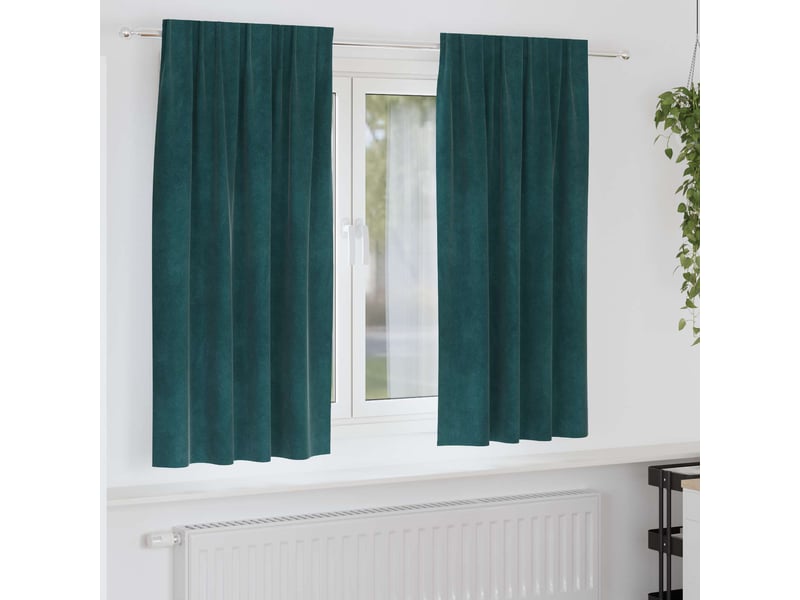 Lot de 2 rideaux, rideaux de fenêtre vert foncé 140 x 175 cm velours cf44122 - Conforama B
