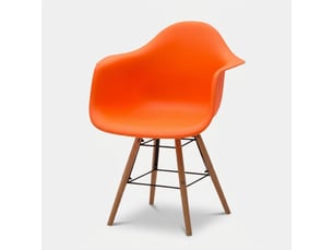 Fauteuil en polypropylène pieds en bois jacqueline - orange