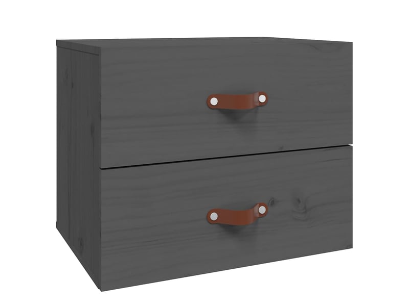 Lot de 2 table de chevet murales, table d'appoint gris 50x36x40 cm - Conforama E