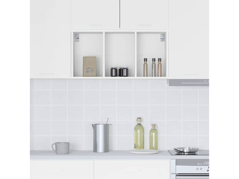  Meuble de rangement cuisine, armoire suspendue blanc 40x29,5x80cm bois d'ingénierie  - Conforama D