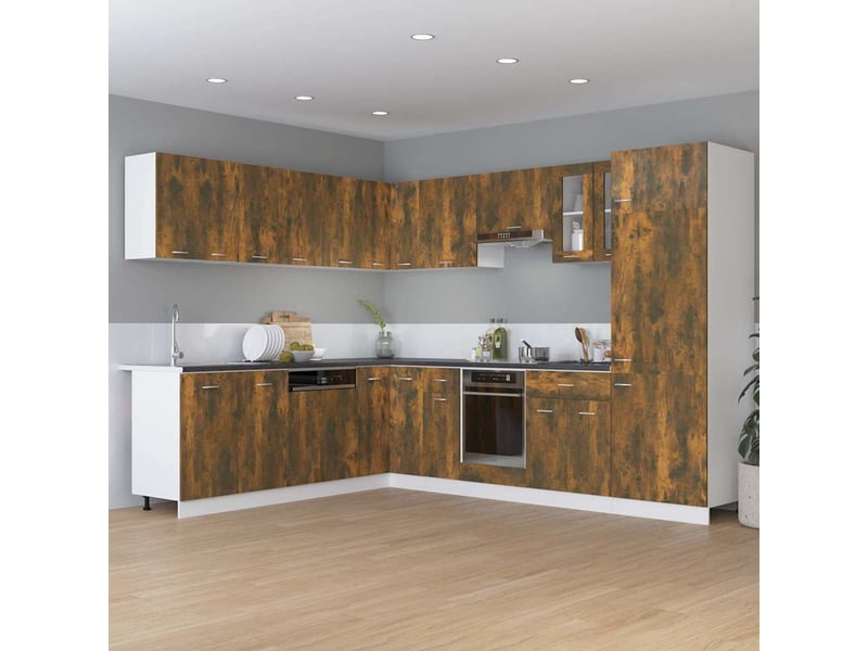  Armoire de cuisine, armoire réfrigérée lyon chêne fumé 60x57x207cm bois d'ingénierie  - Conforama C