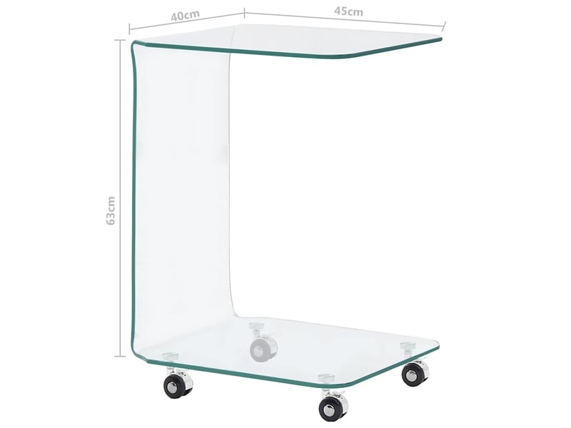  Table basse | table d'appoint 45x40x63 cm verre trempé  - Conforama E