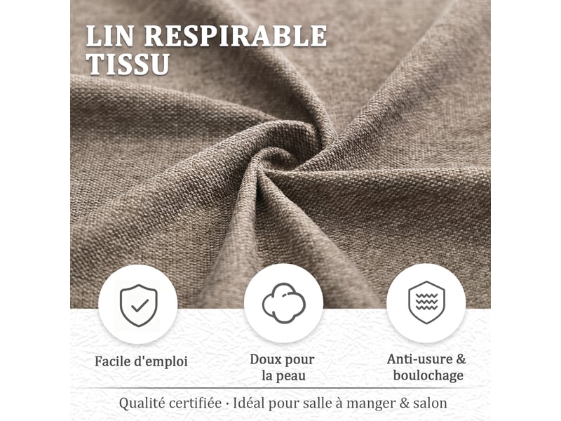  Chaise de salle à manger pivotante 360° design cocon – goeurvant, tissu effet lin, rembourré, sable  - Conforama E