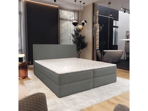 Lit avec rangement 180x200 cm <strong>MASSENO</strong> <strong></strong> coloris gris