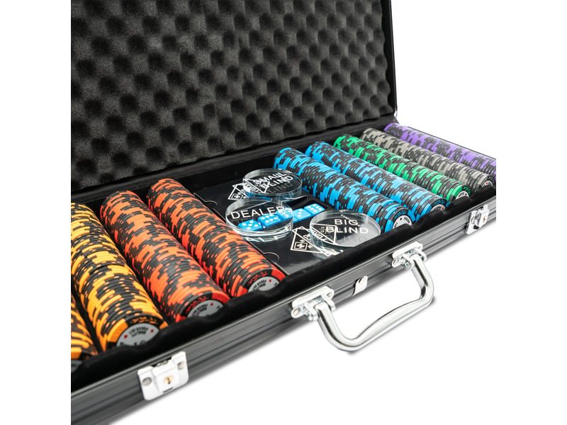  Home deluxe - table de poker avec mallette casino - avec éclairage led et porte-boissons, pour jusqu'à 9 personnes i table de jeu table de poker  - Conforama E