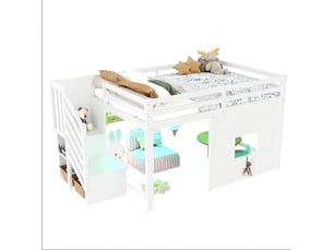 Lit mezzanine 140x200 cm <strong></strong> <strong></strong> coloris blanc