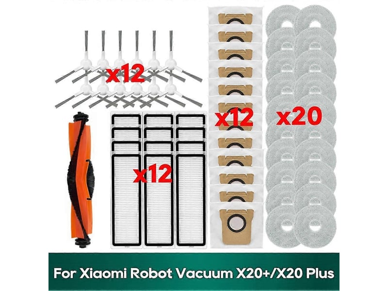  For x20 plus x20+, x10 plus x10+ accessories main side brush hepa filter wipe cloths dust bag parts  - Conforama A
