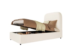 Lit avec rangement 90x200 cm ELVMI coloris beige