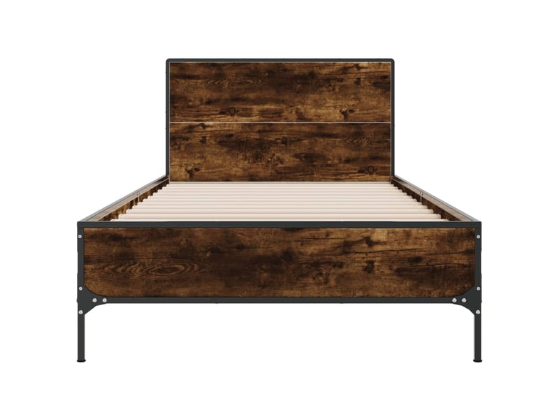  Lit simple- lit adulte -  cadre de lit sans matelas chêne fumé 100x200 cm  - Conforama C