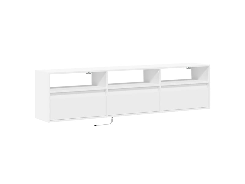  Meuble tv - banc tv - meuble de rangement mural avec led blanc 180x31x45 cm  - Conforama C