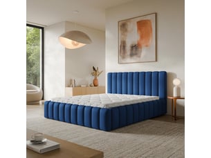 Lit coffre 140x200 cm <strong>MASSENO</strong>  <strong></strong> coloris bleu