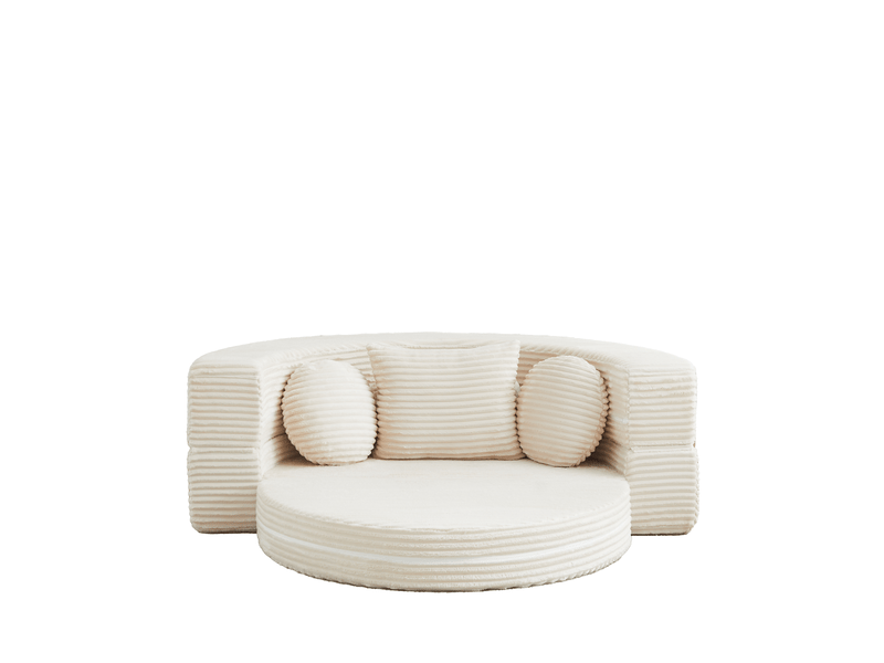  Canapé convertible 4-en-1, canapé 1 place en velours côtelé beige  - Conforama E