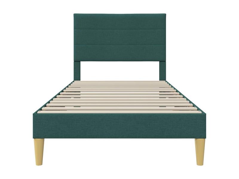  Lit simple- lit adulte -  cadre de lit avec tête de lit vert foncé 90 x 200 cm tissu  - Conforama C