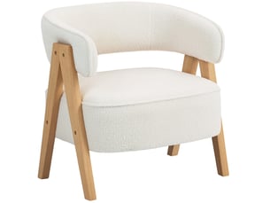 Fauteuil fixe MAISENTIEL  Tissu bouclette blanc vendu A l'unité