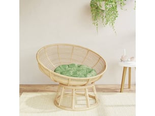 Coussin rond, coussin d'assise à motif de feuilles ø 60 x11 cm tissu oxford cf56599