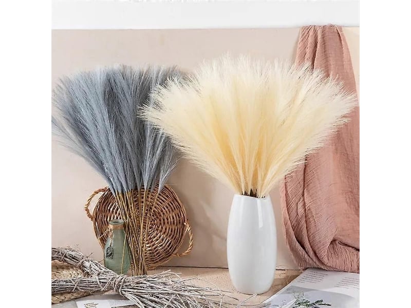  Plante artificielle de 56 cm en herbe de la pampa duveteuse, style bohème, idéale pour une décoration de mariage ou d'intérieur.gris  - Conforama D