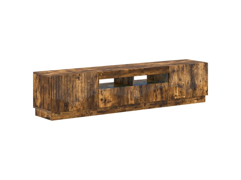  Meuble tv - banc tv - meuble de rangement led hoorn 3 pcs chêne fumé bois d'ingénierie  - Conforama A