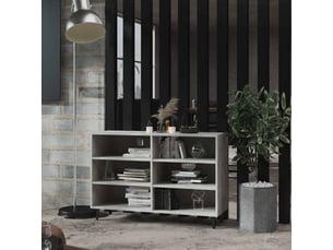 Buffet cuisine, meuble de rangement, bahut gris béton 103,5x35x70 cm bois d'ingénierie