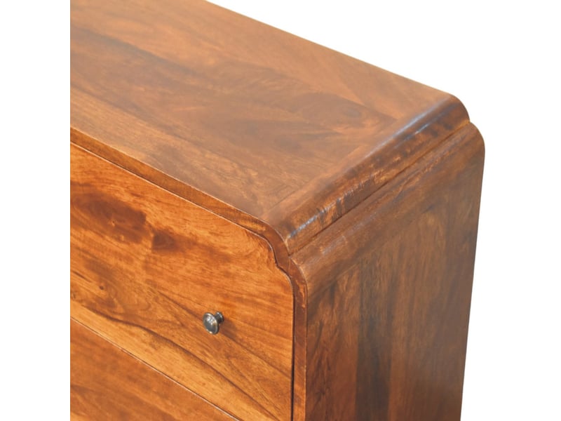  Artisan furniture commode newton en bois massif, finition châtaignier, 3 tiroirs  - Conforama D