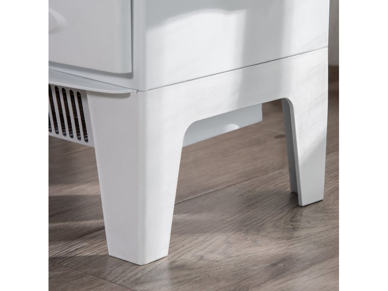  Cheminée électrique led 39x26x54,8 cm effet de flammes en métal blanc  - Conforama C