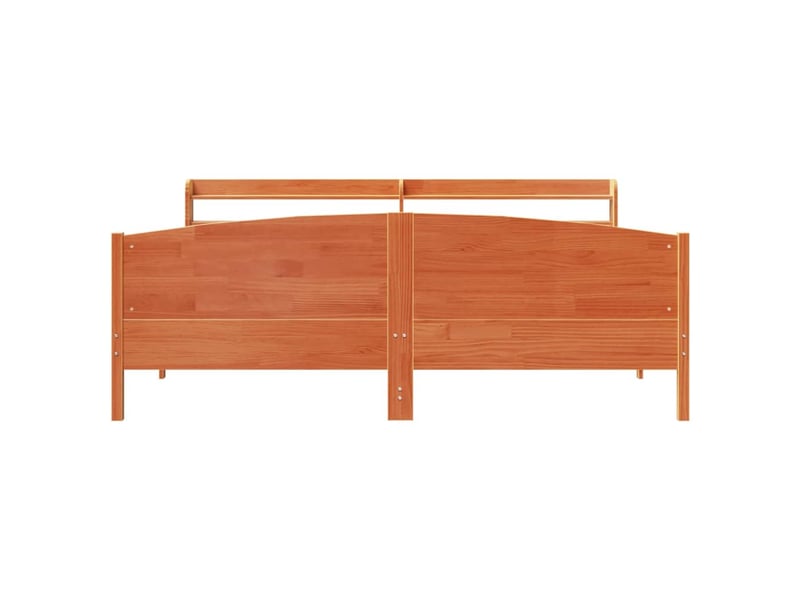 Lit double- lit adulte - cadre de lit sans matelas marron 200x200cm bois pin massif - Conforama C