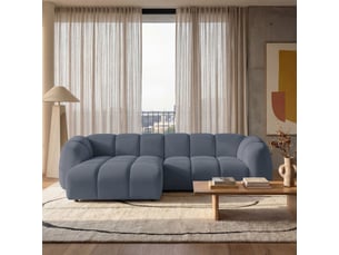 Selsey millma - canapé d'angle - 300 cm - velours bleu clair