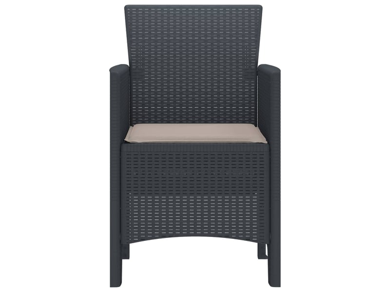  Lot de 2 chaises de jardin, chaises d'extérieur anthracite polypropylène cf30015  - Conforama C