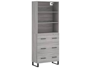 Buffet haut - bahut - meuble de rangement sonoma gris 69,5x34x180 cm bois d'ingénierie