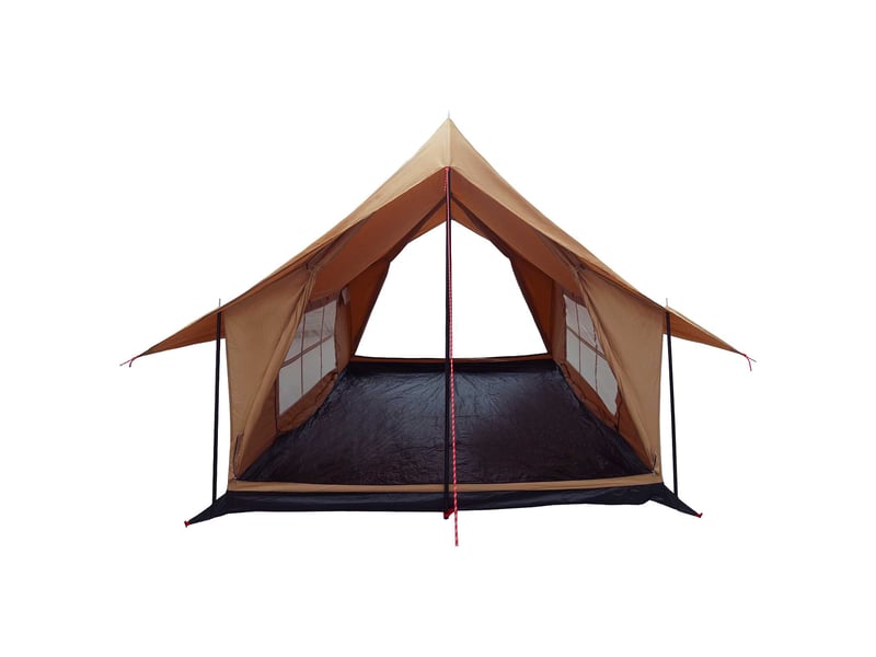  Tente de camping, tente cabane marron 340x246x210 cm polycoton  - Conforama D