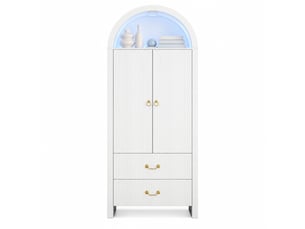 Armoire 2 porte(s) battante  2 tiroir(s) BEAOK  coloris blanc largeur 76 cm